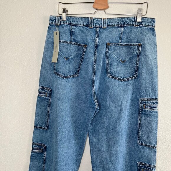 Hudson Womens High-Rise Welt Pocket Wide Leg Cargo jeans Size 33 - Picture 3 of 13